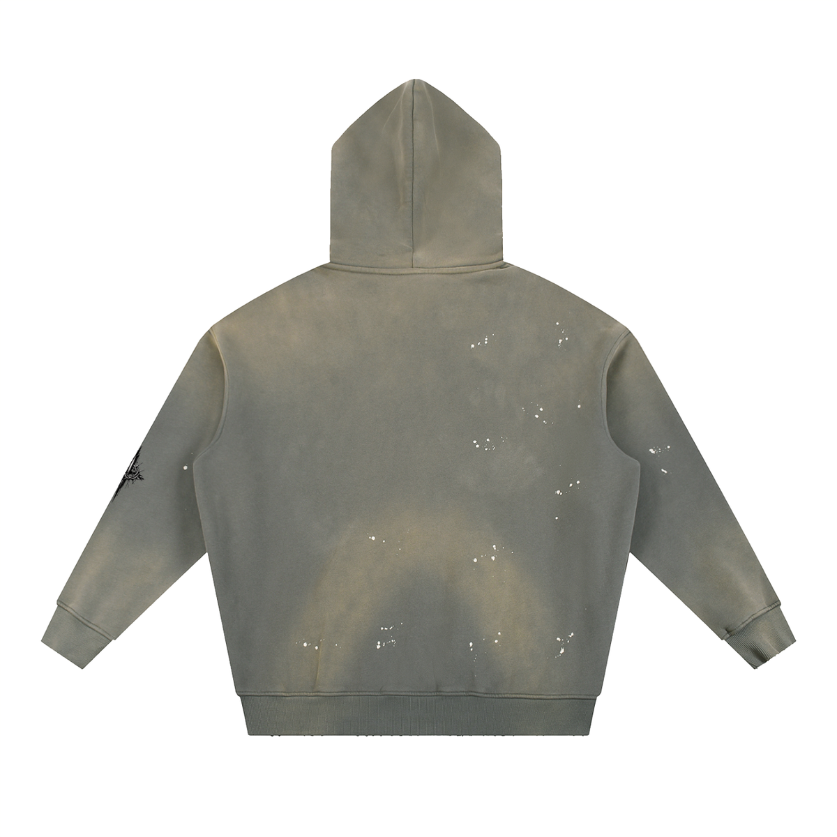 Vintage Washed Frayed Fleece Hoodie